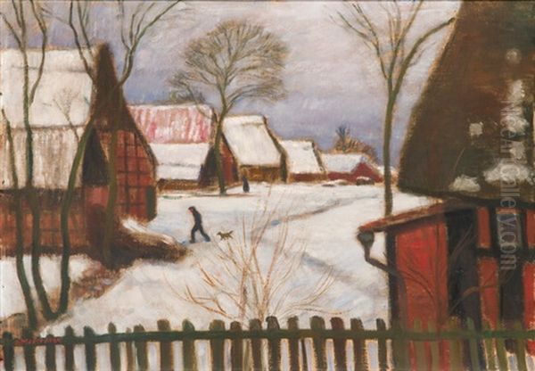 Im Dorf - Winterlandschaft Gniddenburg In Fischerhude - view 1