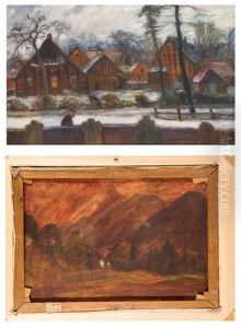 Wintertag - Blick Uber Die Fischerhuder Kirchhofsmauer (+ Landschaft Aus Dem Allgau, Verso)
