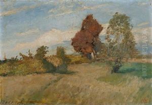 Landschaft Mit Zwei Baumen by Otto Modersohn