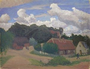 Worpsweder Dorfansicht Mit Weyerberg Worpsweder Dorfansicht Mit Weyerberg