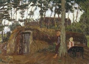 Landschaft Mit Baumen Und Kindern Landschaft Mit Baumen Und Kindern
