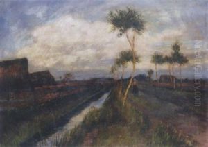 Landschaft Im Abendlicht by Otto Modersohn