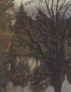 Herbsttag In Den Bremer Wallanlagen. Blick Von Der Contrescarpe Auf Stadtgraben Und Wall Herbsttag In Den Bremer Wallanlagen. Blick Von Der Contrescarpe Auf Stadtgraben Und Wall