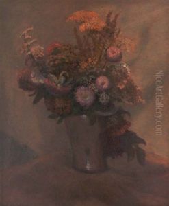Herbststraus - Bunte Astern Und Wiesenblumen In Bunzlauer Topf Herbststraus - Bunte Astern Und Wiesenblumen In Bunzlauer Topf