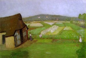 Felder Bei Worpswede Mit Weyerberg by Otto Modersohn