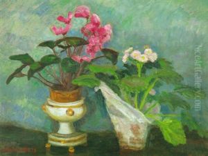 Blumenstilleben Mit Alpenveilchen by Otto Modersohn