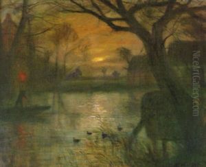 Mondaufgang An Der Wumme by Otto Modersohn