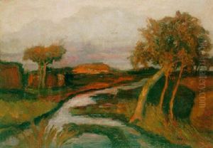 Herbstabend Am Moorkanal by Otto Modersohn