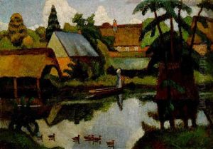 Fischerhude (dorfansicht Mit Teich) Fischerhude (dorfansicht Mit Teich)