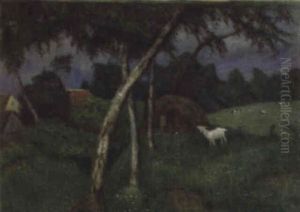 Landschaft Mit Ziege by Otto Modersohn