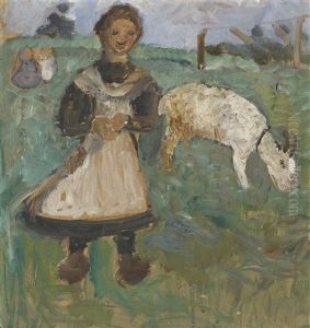 Madchen Mit Ziege