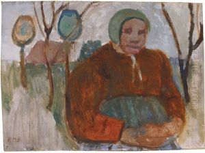Armenhauslerin Im Garten Sitzend by Paula Modersohn-Becker
