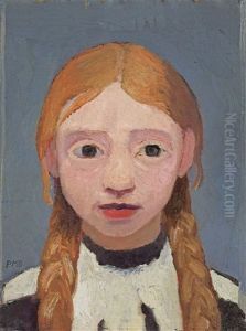 Kopf Eines Blonden Madchens Mit Zopfen