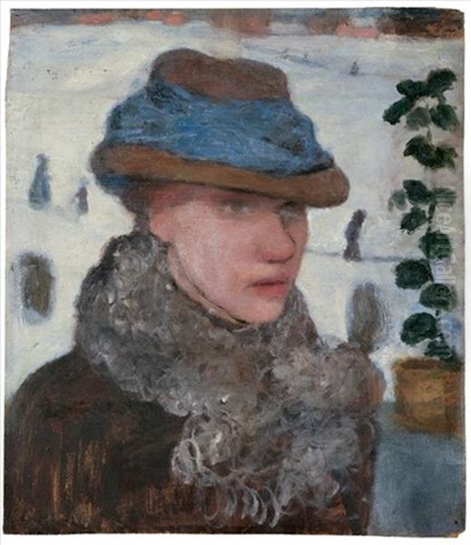 Bildnis Martha Vogeler Vor Winterlandschaft - view 1