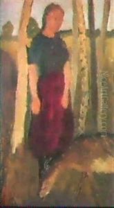Madchen Mit Ziege by Paula Modersohn-Becker