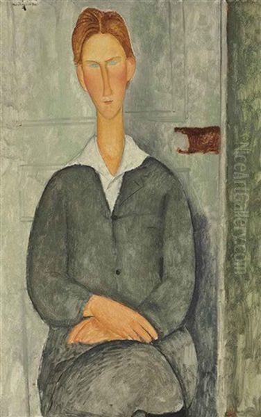 Jeune Homme Roux Assis - view 1