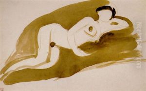 Femme Nue Allongee Sur Le Cote Gauche, La Tete Appuyee Sur La Main Gauche by Amedeo Modigliani