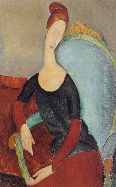 Portrait De Jeanne Hebuterne Assise Dans Un Fauteuil - view 1