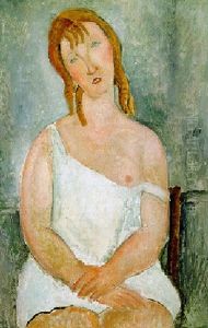 Jeune Fille Asisse En Chemise by Amedeo Modigliani