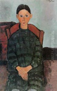 Fillette Au Tablier Noir