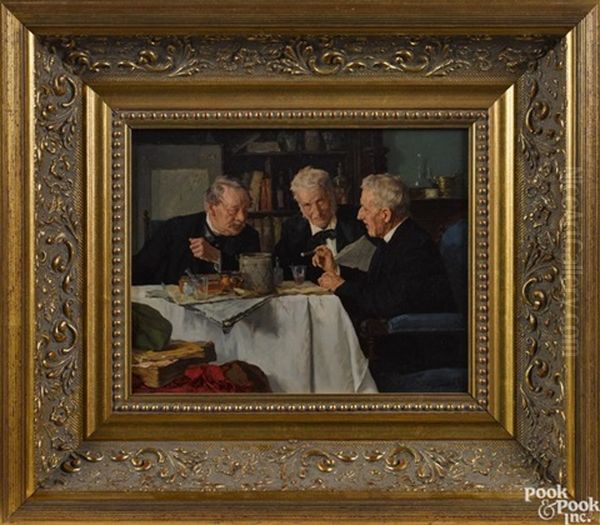 Three Men Conversing - view 1