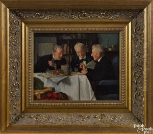 Three Men Conversing by Louis Charles Moeller