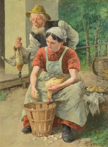 Preparing The Ducks by Louis Charles Moeller