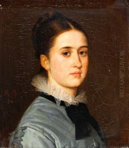 Dame Mit Streng Gescheiteltem by Robert Julius Beyschlag