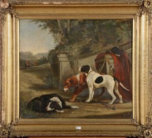 Chiens De Chasse Au Repos by Edouard-Joris Moerenhout