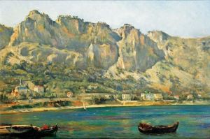 Vue De Beaulieu, La Petite Afrique [, View Of Beaulieu "small Africa", Oil On Canvas, Signed; Executed In 1893.]
