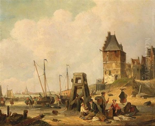 Fisherfolk In A Village, Zeeland - view 1