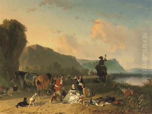 Ontspanning Na De Reigerjacht: An Elegant Hunting Party - view 1