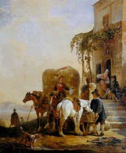 Sudliche Landschaft Mit Bauern Vor Einer Taverne