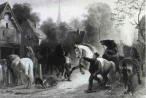A Horse Market by Joseph Jodocus Moerenhout