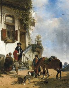 Near The Tavern (1858) by Jozef Moerenhout