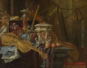 Still Life With Musical Instruments by Jan-Baptist Moerkercke