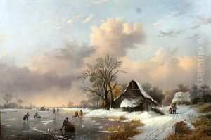 Canal Glace Et Patineurs