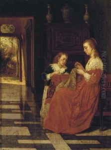 The Sewing Lesson by Jan Moerman