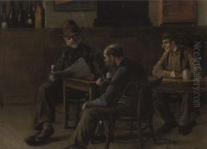La Lecture Du Journal Dans L'estaminet by Jan Moerman