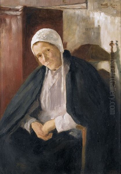 Sitzende Frau In Interieur - view 1