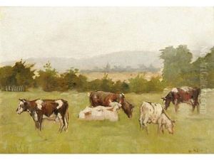 Les Vaches Au Pre by Hermann Moest