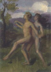 Paar In Landschaft by Hermann Moest