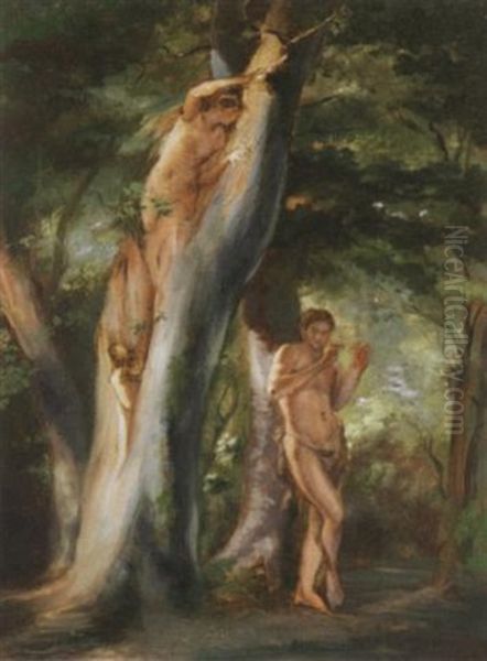 Nymphe Mit Knabe Im Waldesdickicht - view 1