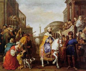Mordecai Honored By King Ahasuerus by Claes Cornelisz Moeyaert