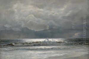 Brandung Bei Aufkommenden Gewitter In Tisvilde Am Kattegat by Ludvig Mogelgaard