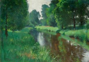 Parkstuck Mit Kanal by Johannes Heinrich Mogk