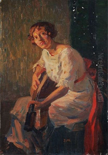 Junge Frau Mit Gitarre - view 1