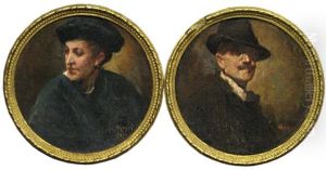 Selfportrait (+ Wife's Portrait; 2 Works) Selfportrait (+ Wife's Portrait; 2 Works)