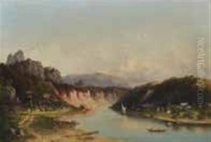 Elblandschaft Bei Bad Schandau by Viktor Paul Mohn