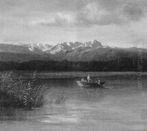 Voralpenlandschaft Mit See Und Fischerboot by Viktor Paul Mohn